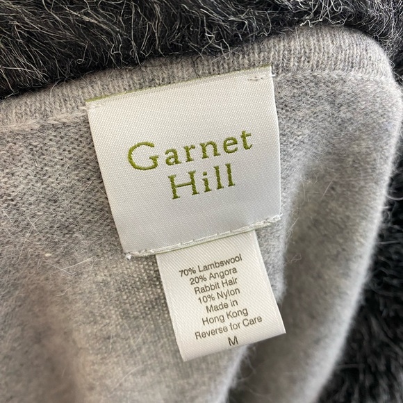 Garnet Hill Lambswool Angora Rabbit Hair Sweater Gray Women’s Medium - Picture 4 of 13
